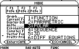 This image again shows the MODE screen on a TI-89 calculator, with Option 3: PLOAR highlighted